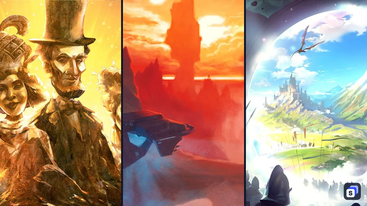 Key art from Sid Meier’s Civilization VI, Stellaris and Age of Wonders 4