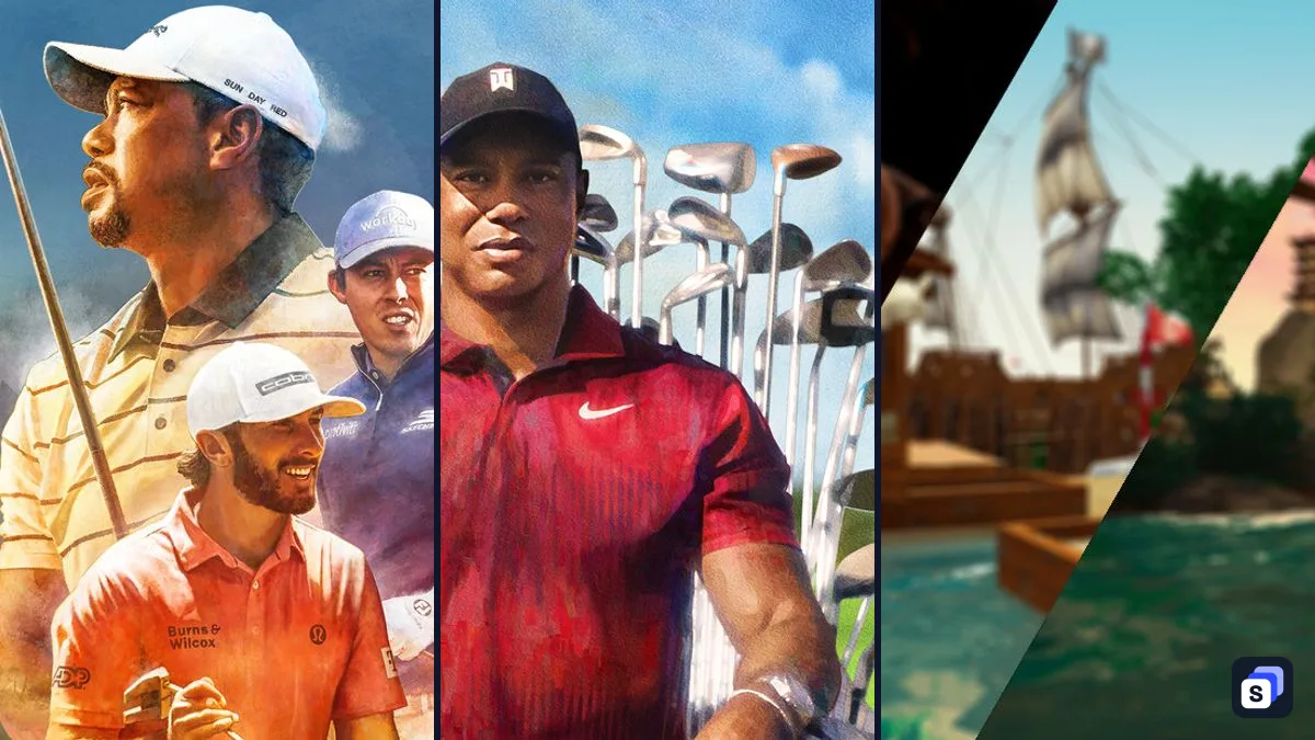 Illustrations de PGA TOUR 2K25, PGA TOUR 2K23 et Golf It!