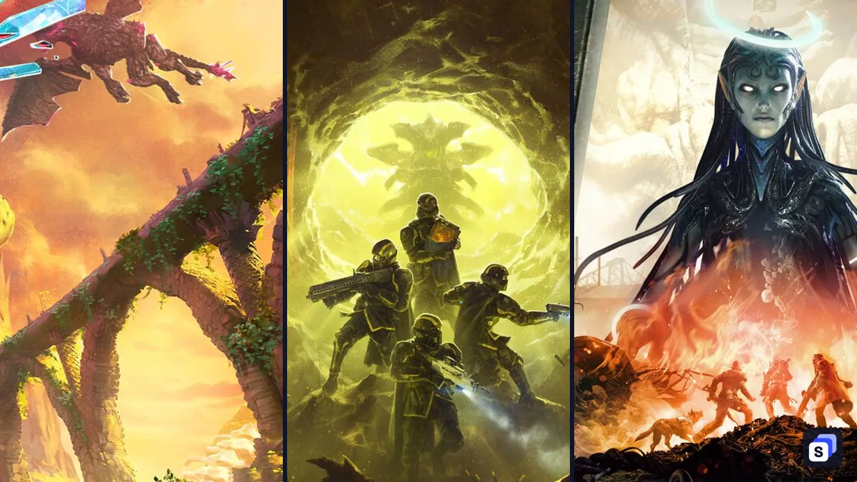 Key art from Split Fiction, HELLDIVERS 2 and REMNANT II