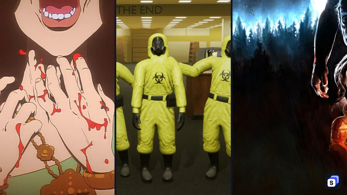 Key art from Dead by Daylight, Escape the Backrooms and The Quarry