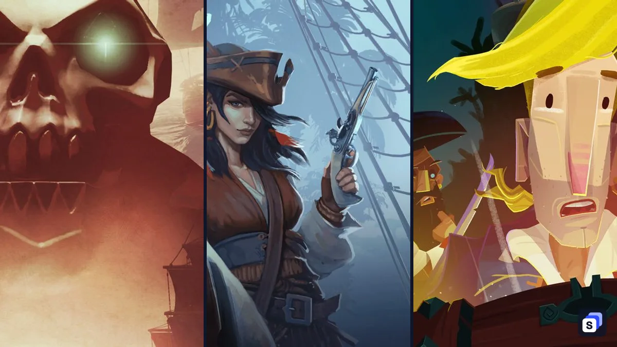 Key-Art von Sea of Thieves: 2026 Edition, Windrose und Return to Monkey Island