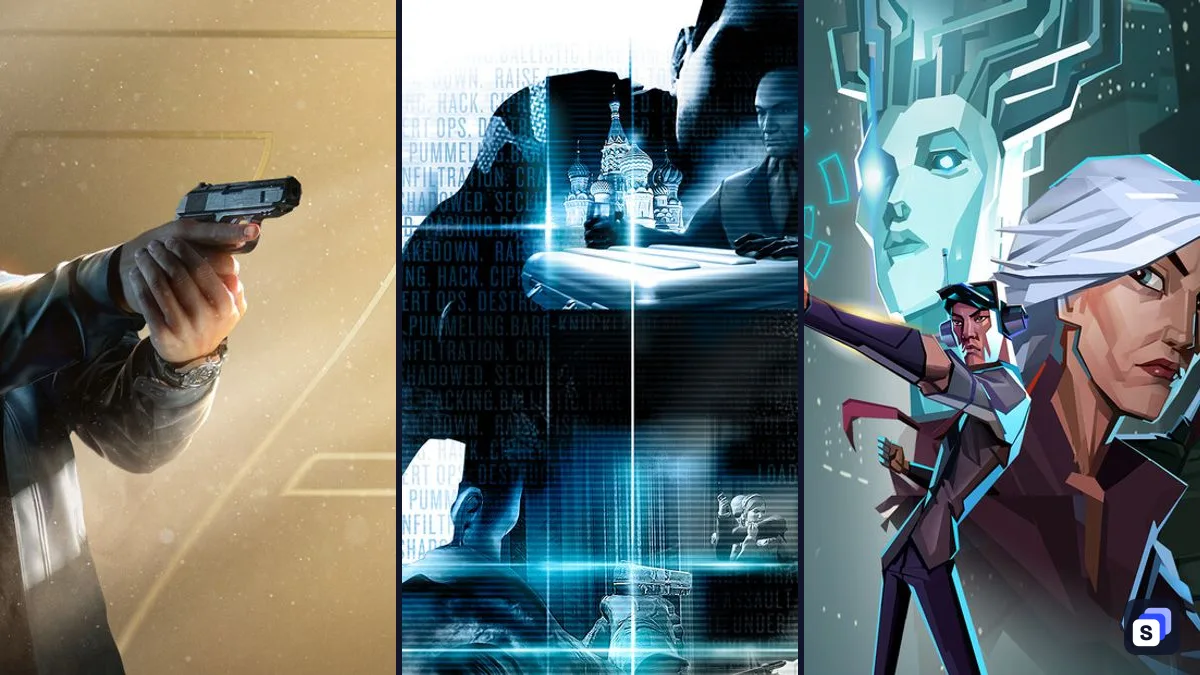 Key art from 007 First Light, Alpha Protocol and Invisible, Inc.