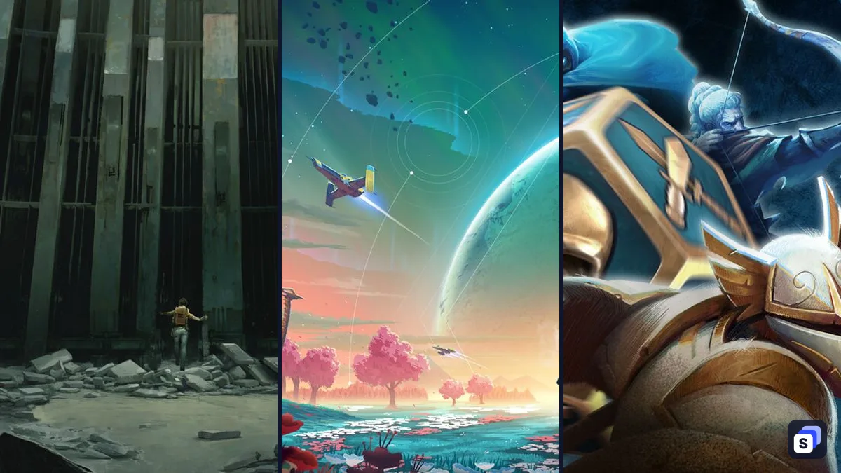 Key art from Half-Life: Alyx, No Man's Sky and Demeo
