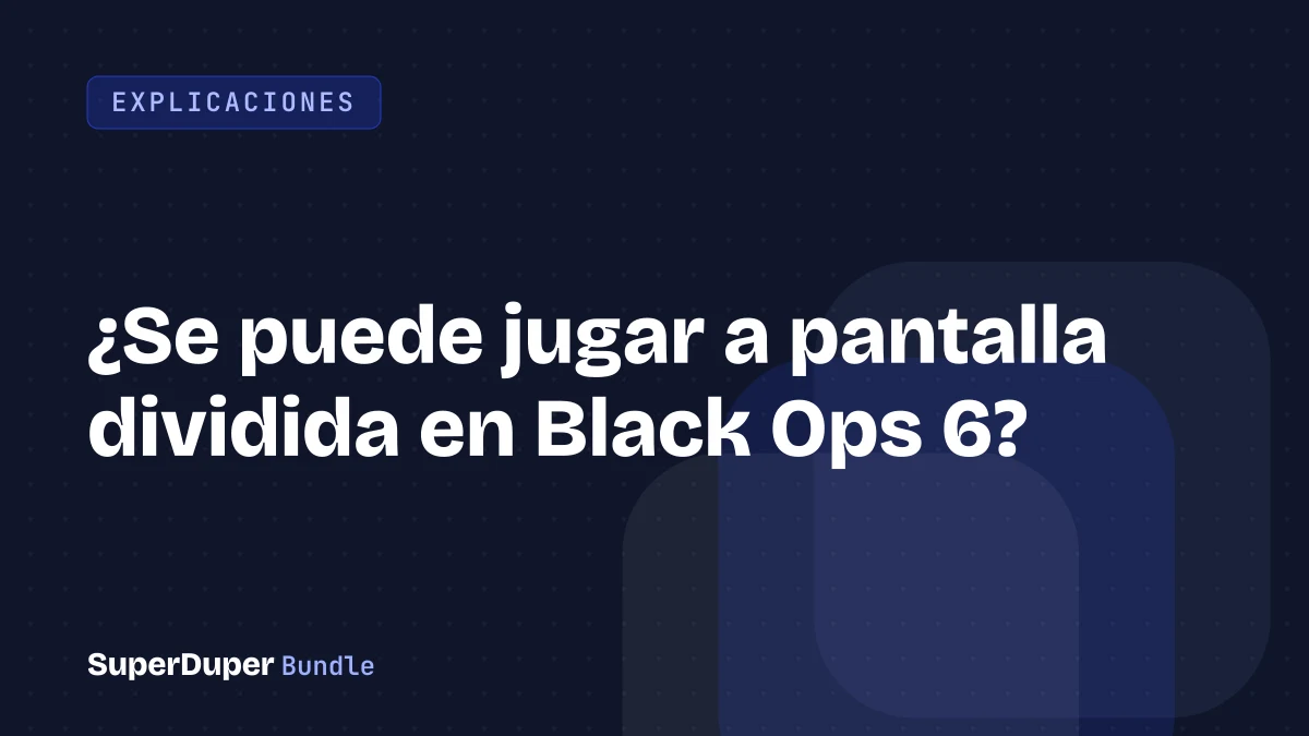 ¿Se puede jugar a pantalla dividida en Black Ops 6?