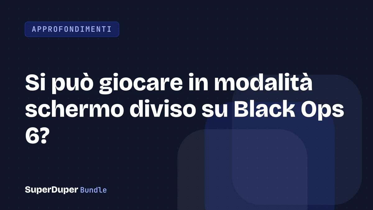 Si può giocare in modalità schermo diviso su Black Ops 6?
