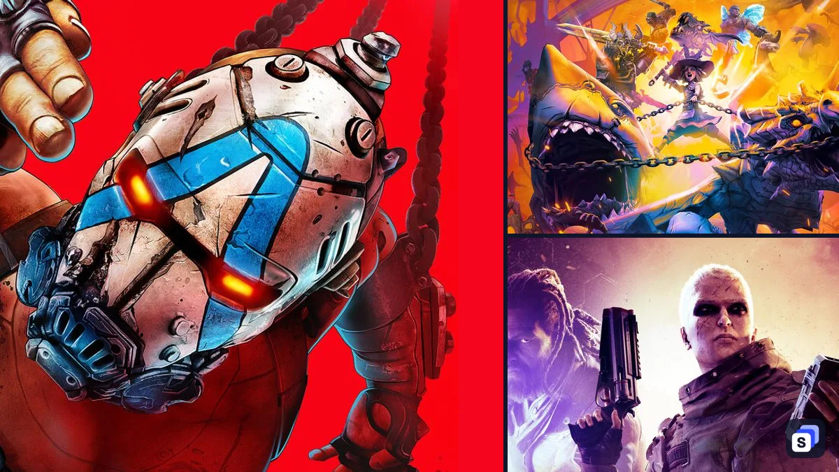 Borderlands 4 key art next to Tiny Tina's Wonderlands and OUTRIDERS, two games like it