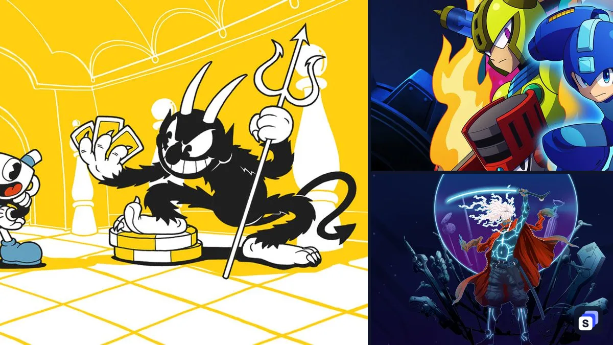 Cuphead key art next to Mega Man 11 and Furi, two games like it