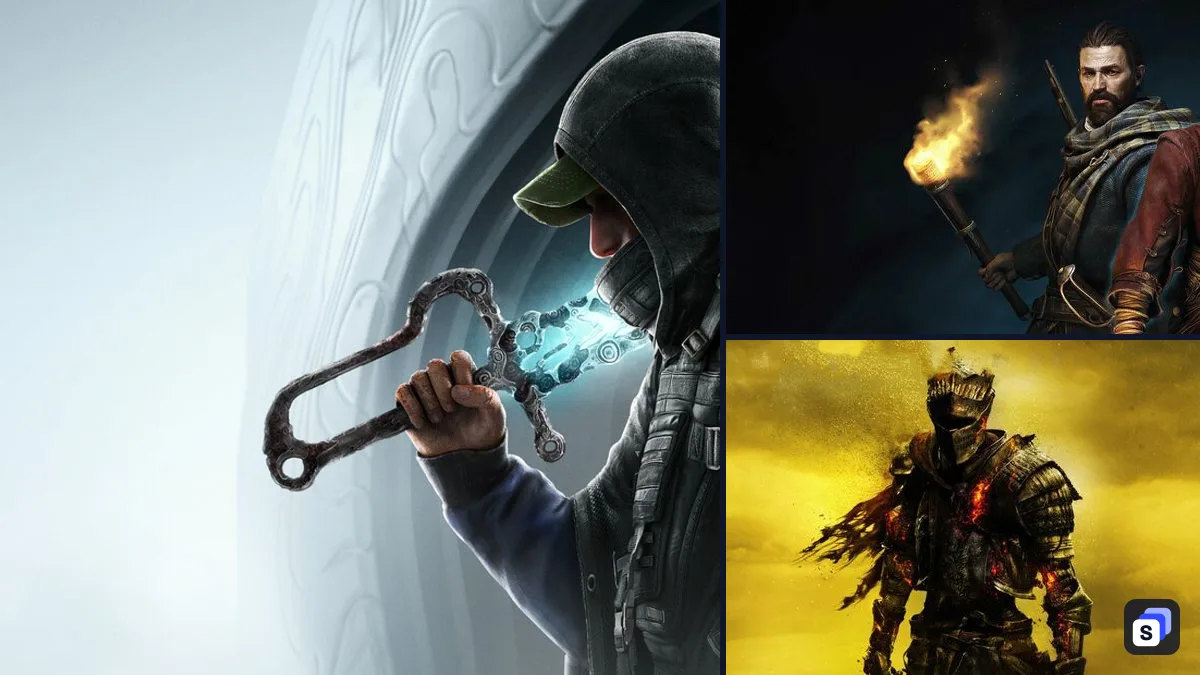 Hell is Us key art next to Banishers: Ghosts of New Eden and DARK SOULS III, two games like it