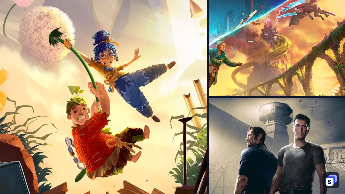 Arte de It Takes Two junto a Split Fiction y A Way Out, dos juegos parecidos