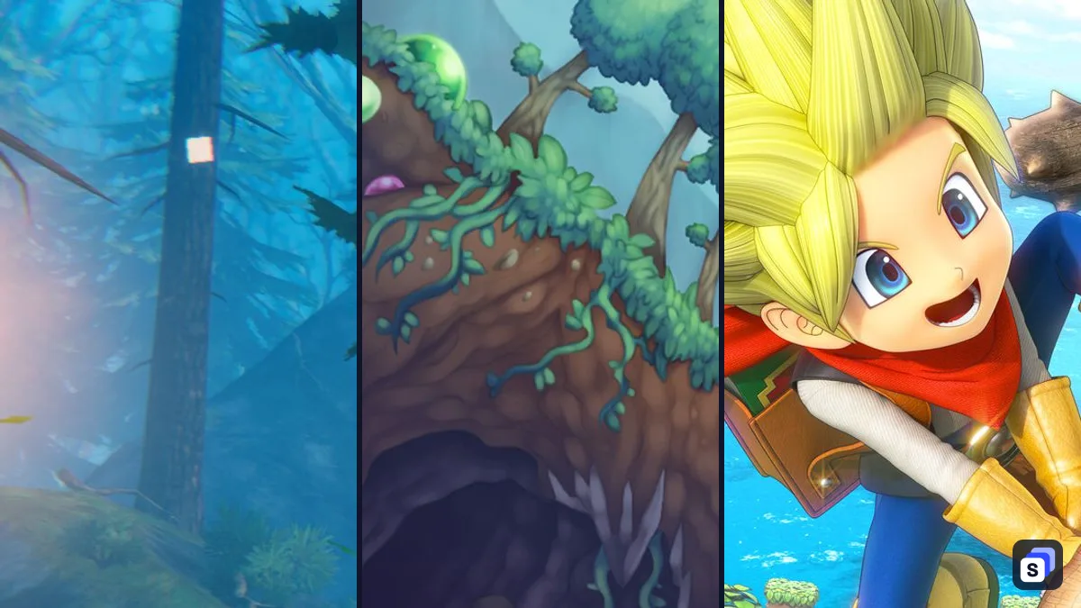 Artwork di Valheim, Terraria e DRAGON QUEST BUILDERS 2