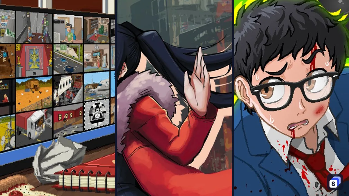 Key art from Do Not Feed the Monkeys, VA-11 Hall-A: Cyberpunk Bartender Action and Yuppie Psycho: Executive Edition