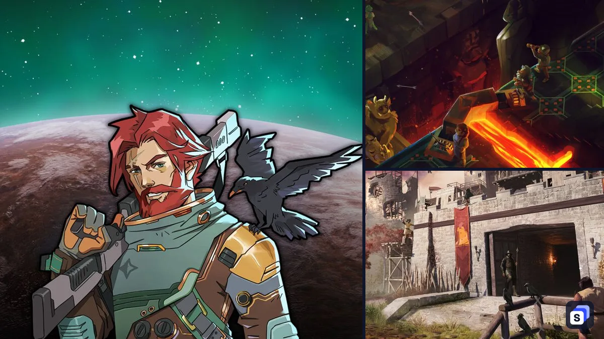Key-Art von RimWorld neben Dwarf Fortress und Going Medieval, zwei ähnlichen Spielen