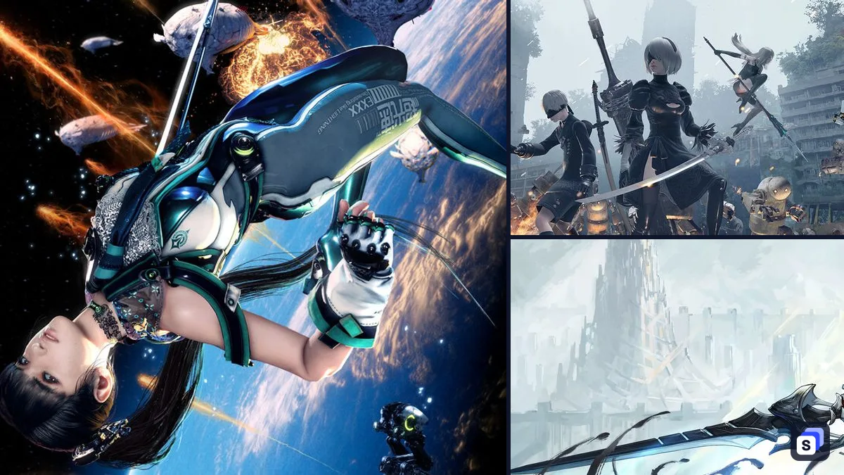 Stellar Blade key art next to NieR:Automata and AI LIMIT, two games like it