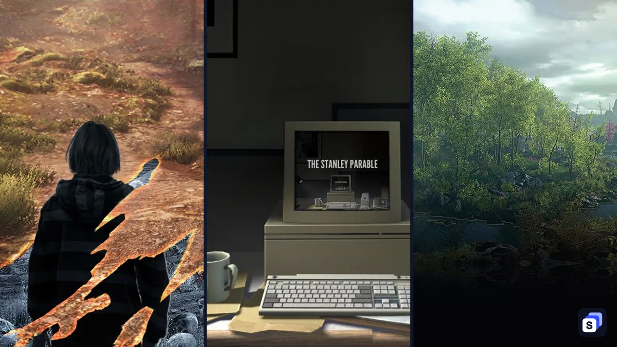 Artwork di The Vanishing of Ethan Carter, The Stanley Parable e Eastshade