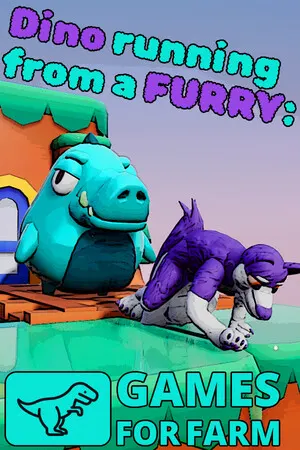 Dino running from a FURRY: GAMESFORFARM cover art